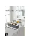 5 Bölmeli Banyo ve Makyaj Organizer Kutusu Gri & Beyaz 2’li Set  Tezgah Üstü Düzenleyici