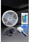 5 Metre Şerit Led Rgb Işıklı Kumandalı Güç Adaptörü Her Ortama Uygun
