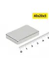 50 Adet 40x20x5mm Neodyum Magnet Güçlü N35 Mıknatıs Köşeli Nikel Kaplama