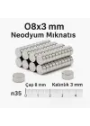 50 Adet 8x3mm Yuvarlak Neodyum Mıknatıs Güçlü Nikel Kaplamalı Kaliteli Dayanıklı Magnet