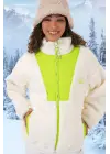 5194 Peluş Mont Ceket - Yeşil