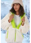 5194 Peluş Mont Ceket - Yeşil