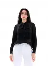 Omarı Şık Siyah Gömlek Modası