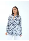 Omarı Kadın Uzun Kollu Çizgili Gömlek