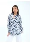 Omarı Kadın Uzun Kollu Çizgili Gömlek