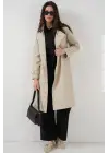 5918 Kruvaze Yaka Trençkot - Bej