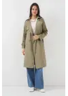 5918 Kruvaze Yaka Trençkot - Çağla