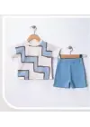 6/18 Ay Geometrik Baskılı Oversize Bebek Takımı
