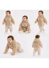 6/24 Ay Deri Detaylı Ceketli Kuzu Bebek Takımı
