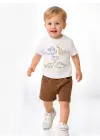 6/24 Ay Dino Baskılı Basic Bebek Takımı