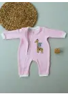 Yeni Doğan Kız Bebek Tulumu Eğlenceli Animal Nakışlı