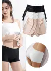6 Adet Kadın Dikişsiz Görünmez İz Yapmaz Mini Şort Boxer Siyah Beyaz Ten