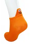 Emoji Desen Nakış Baskılı Kadın Pamuklu Bilek Çorap