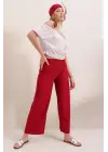 6543 Örme Pantolon - Kırmızı