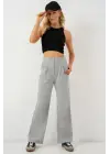 6638 Yüksek Bel Palazzo Pantolon - A.Gri