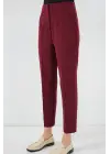 6650 Yüksek Bel Kumaş Pantolon - Bordo