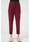 6650 Yüksek Bel Kumaş Pantolon - Bordo