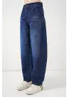 6689 Yüksek Bel Baggy Kot Pantolon - Lacivert