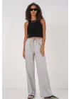 6690 Bol Paça Yüksek Bel Pantolon - Gri