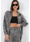 6699 Leopar Desenli Alt Üst Takım - Antrasit
