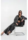 6699 Leopar Desenli Alt Üst Takım - Siyah