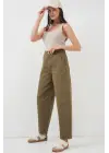 6703 Yüksek Bel Kot Pantolon - Haki