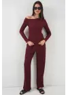 6708 Düşük Omuz Alt Üst Takım - Bordo