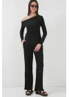 6708 Düşük Omuz Alt Üst Takım - Siyah