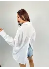 Omarı Yumuşak Pamuklu Beyaz Gömlek