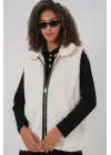 6793 Peluş Yelek - Beyaz