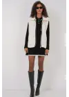 6793 Peluş Yelek - Beyaz