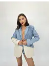Omarı Stil Sahibi Mavi Kot Ceket