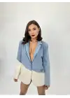 Omarı Stil Sahibi Mavi Kot Ceket