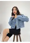 Omarı Kadın Mavi Kot Ceket - Şık ve Rahat Tesettür Giyim