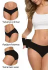 Omarı Esnek ve İz Bırakmayan Siyah Kadın Külot Seti