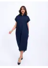 Omarı Kadın Mavi Kot Elbise