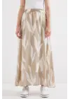 8028 Desenli Uzun Etek - Bej