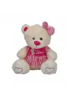 8334 Oturan Çizgili Elbiseli Peluş Ayı 40 cm -Sunman