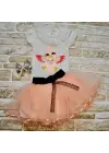 Şık Kuş Desenli Tişört ve Tütü Etek Kız Bebek Takımı