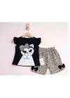 9/24 Ay Leopar Kedi Baskılı Bebek Takımı