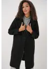 9082 Oversize Kaşe Kaban - Siyah