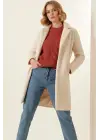 9085 Oversize Kaşe Kaban - M. Krem