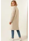 Oversize Kaşe Kaban - Modern Krem