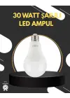 Acil Durumlar İçin Şarjlı Led Ampul 6400k Soğuk Beyaz 30 Watt