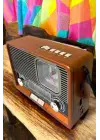 Ahşap Görünümlü Retro Bluetooth Radyo Usb,aux Ve Sd Kart Girişli