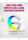 Akıllı Uyku Lambası Gündoğumu Alarmı Kablosuz Şarj Ve Müzik Çalar