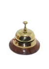 Altı Ahşap Üstü Pirinç Masa Üstü Resepsiyon Çanı