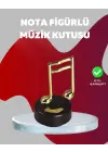 Altın Nota Figürlü Dönen Müzik Kutusu Dekoratif Music Box
