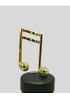 Altın Nota Figürlü Dönen Müzik Kutusu Dekoratif Music Box