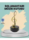 Altın Nota Sol Anahtarı Müzik Box Döner Mekanizmalı Hediyelik